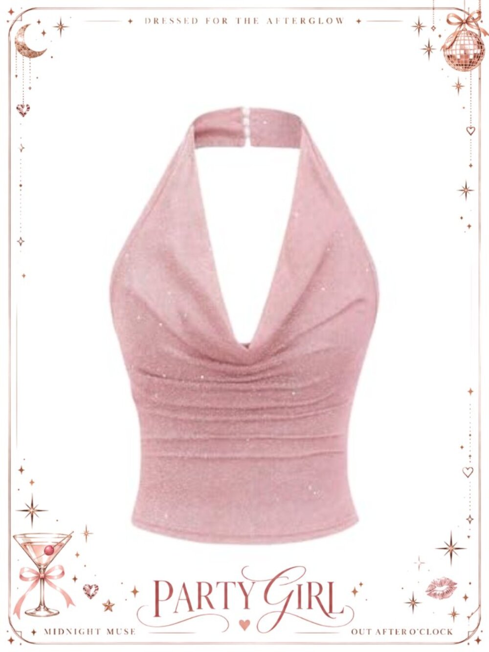 Sequin Halter Crop Top Sparkly Backless Party Going Out Top